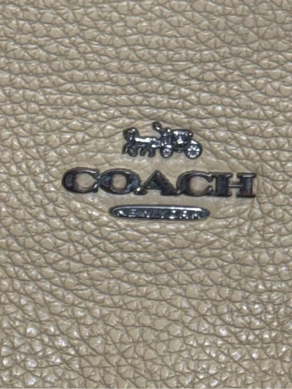 Coach Pebbled Leather Hobo Bag in Tan Beige